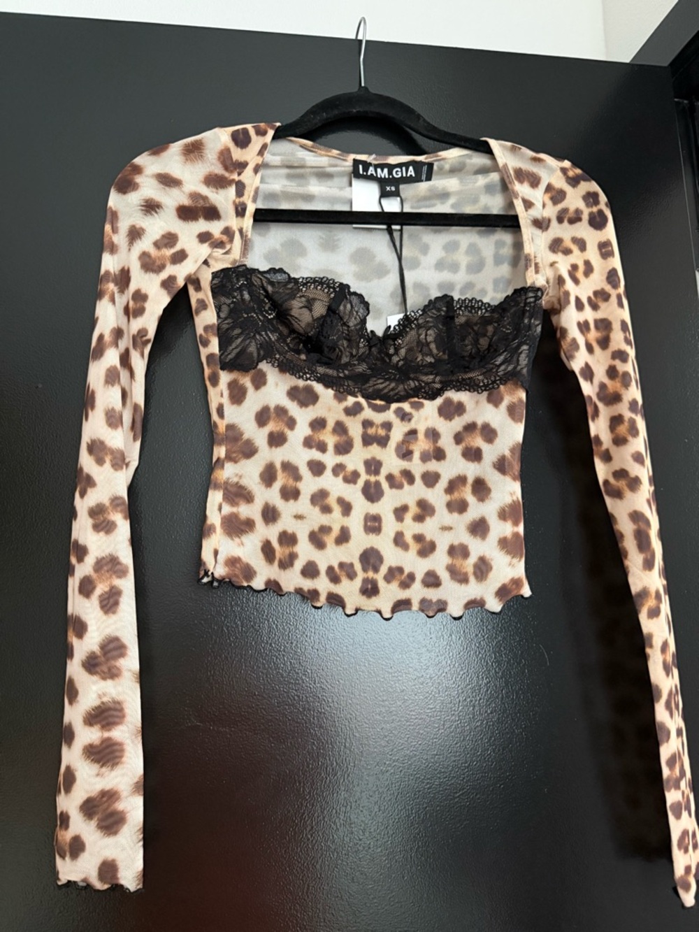 I.AM.GIA Leopard Silo Long Sleeve Top - Picture 2 of 2